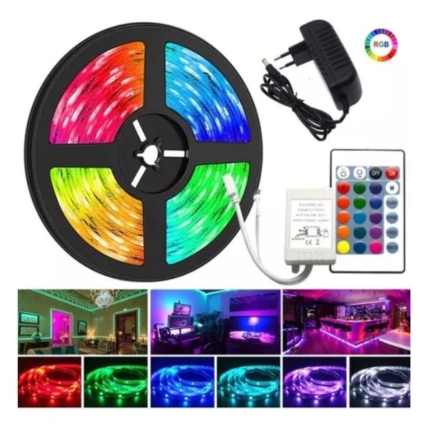 Cinta tira LED 12V DC 5050 IP20 RGB (5 metros)