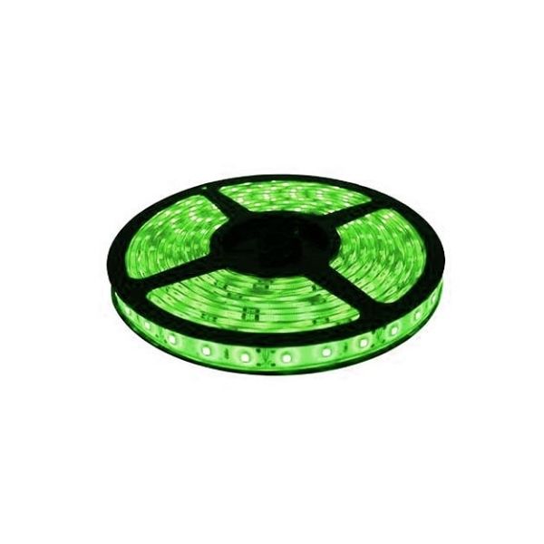 Cinta tira LED 12V DC 5050 IP20 verde (5 metros) con control